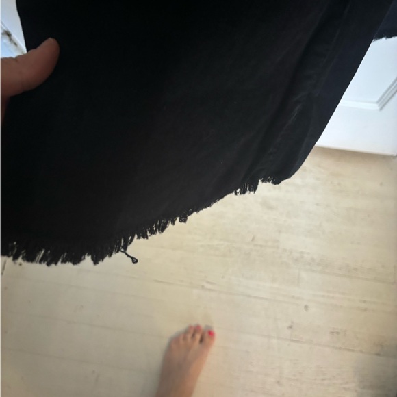 Knox Rose pull on black corduroy flare pants with frayed ends - Picture 5 of 6